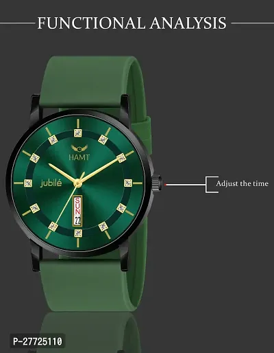 Stylish Green Silicone Analog Watch For Men-thumb2