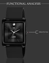 Stylish Black Silicone Analog Watch For Men-thumb4