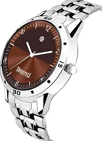 Stylish Silver Stainless Steel Analog Watch For Men-thumb1