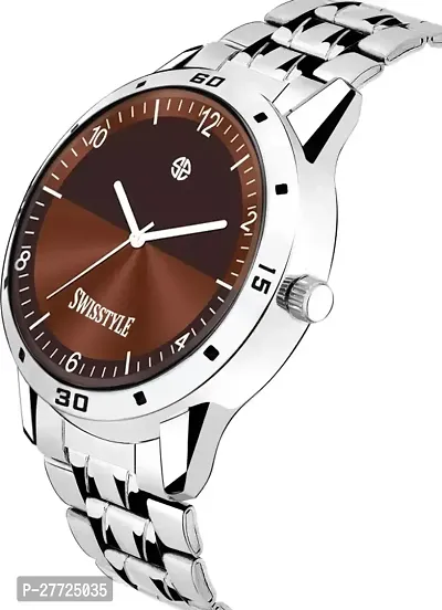 Stylish Silver Stainless Steel Analog Watch For Men-thumb2