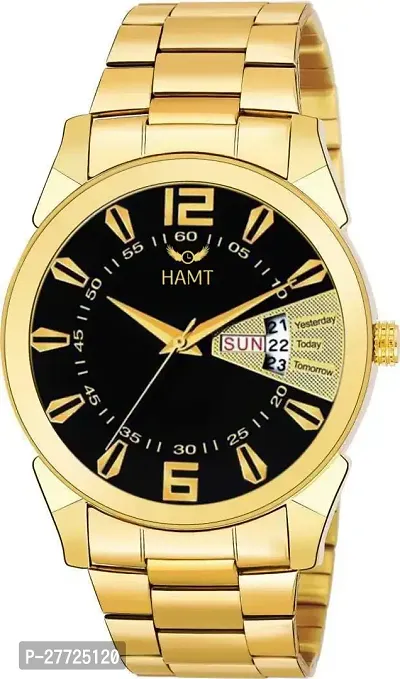 Stylish Golden Metal Analog Watch For Men