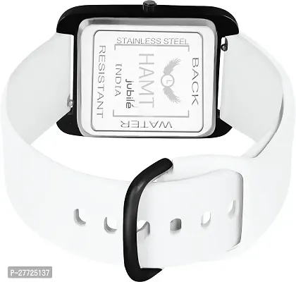 Stylish White Silicone Analog Watch For Men-thumb2