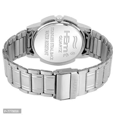 HEMT Black Dial Day n Date Display Analog Wrist Watch -HM-GR093-BLK-SLV-thumb3