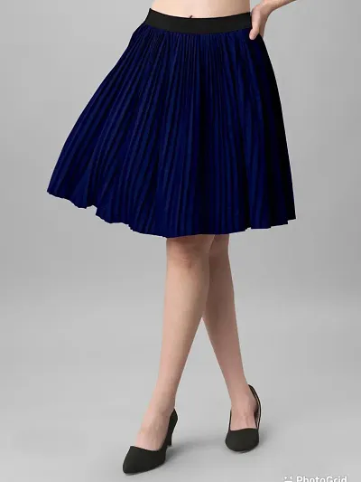 Stylish Fancy Designer Crepe Solid Midi Skirts For Women