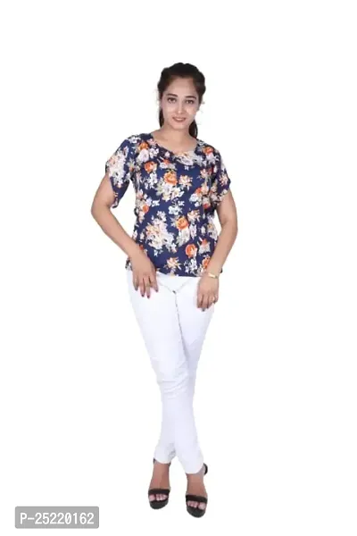 Kundlawala Women's Printed Regular fit Top (Medium, Multicolor.)