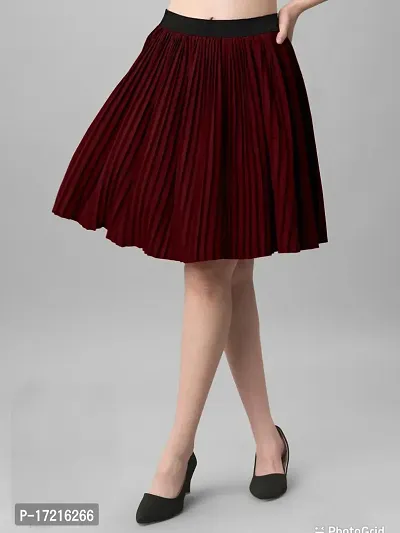 Stylish Fancy Designer Crepe Solid Skirts For Women-thumb0