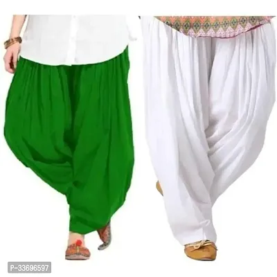 Women's Regular Fit Cotton Patiyala Salwar for Women Pack of 2-thumb0