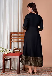 Excellent Quality Black Gold Print Gown-thumb3