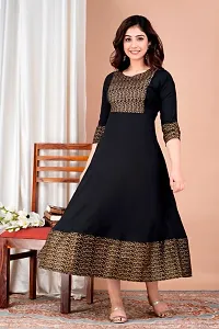 Excellent Quality Black Gold Print Gown-thumb4