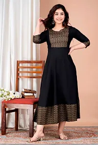 Excellent Quality Black Gold Print Gown-thumb2