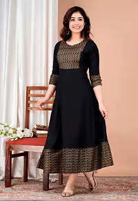 Excellent Quality Black Gold Print Gown-thumb1