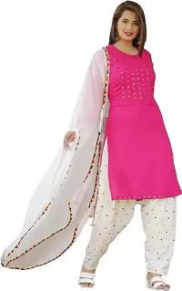 Trendy Rayon Kurti, Patiala and Dupatta Set-thumb1