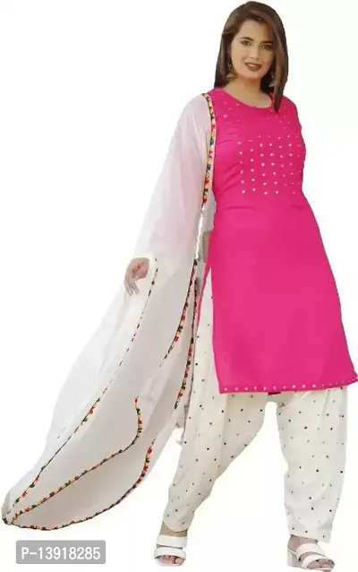 Trendy Rayon Kurti, Patiala and Dupatta Set-thumb2