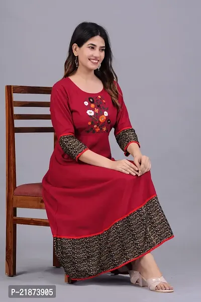 Classic Rayon Embroidered Gowns for Women