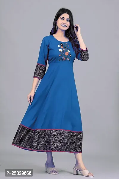 Embroided Flared Gown for Women-thumb4