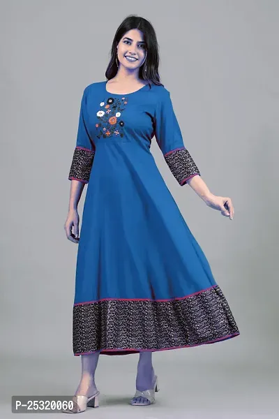 Embroided Flared Gown for Women-thumb3