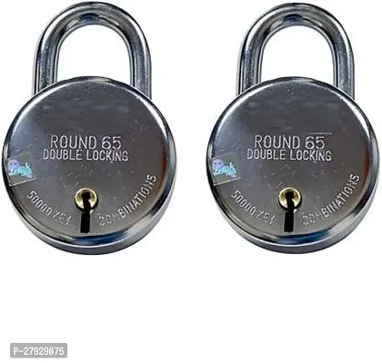 Anil Industries 65MM 7-Lever Round Padlock Double Locking , for Home Gate Door or Office. Its Have Link Hologram on Every Locks-thumb0