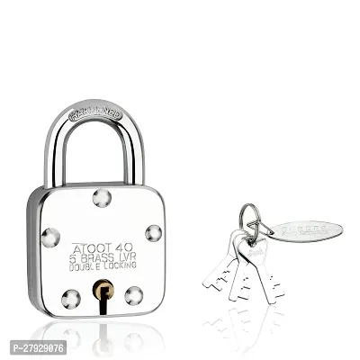 Anil Industries 40mm Lock | Double Locking | Steel Body | Hardened Shackle | 5 Brass Levers | Made in India |1 Padlock|3 Keys with Free Keychain