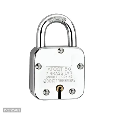 Anil Industries Atoot 50mm Lock | 60,000 Key Combinations | Steel Body | Hardened Shackle | 7 Brass Lever | Made in India |1 Padlock 3 Silver Keys-thumb0