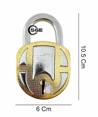 Leo 68mm Hardened Shackle Iron 3 Key Lock | Home  Office Security Door Lock | Iron Made Indoor/Outdoor High Security Drawer, Cabinet Door Lock-thumb1