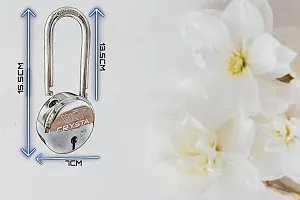 Crystal Round 65mm Long Shackle with Double Locking   8 Steel Lever with 3 Silver Keys-thumb2