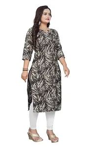 Stylish Black Crepe Printed Straight Kurta-thumb2