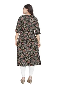 Stylish Black Crepe Printed Straight Kurta-thumb1