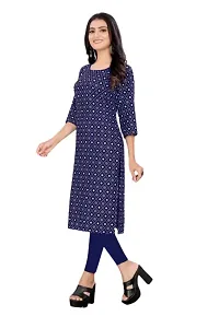 Stylish Blue Crepe Printed Straight Kurta-thumb2