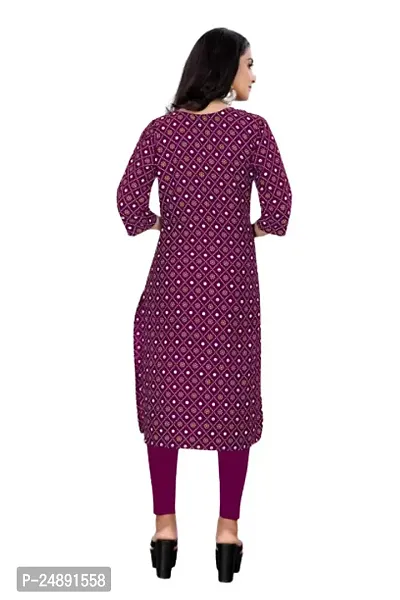 Stylish Pink Crepe Printed Straight Kurta-thumb2