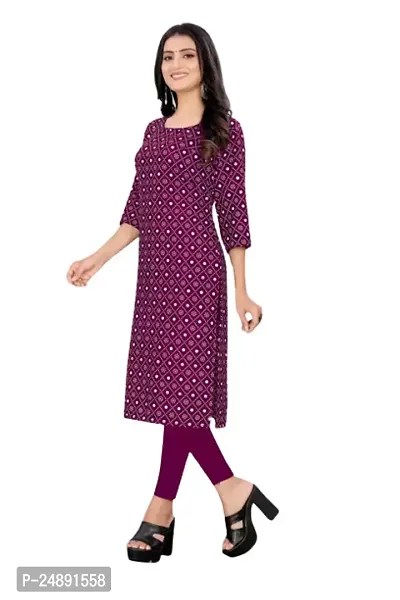 Stylish Pink Crepe Printed Straight Kurta-thumb3