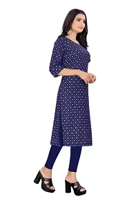 Stylish Blue Crepe Printed Straight Kurta-thumb3