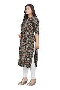 Stylish Black Crepe Printed Straight Kurta-thumb2