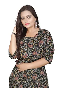 Stylish Black Crepe Printed Straight Kurta-thumb3