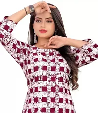 Stylish Red Crepe Printed Straight Kurta-thumb4