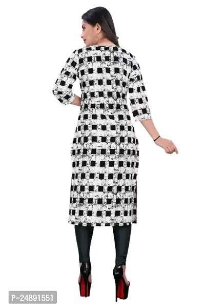 Stylish Black Crepe Printed Straight Kurta-thumb2