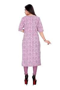 Stylish Pink Crepe Printed Straight Kurta-thumb1