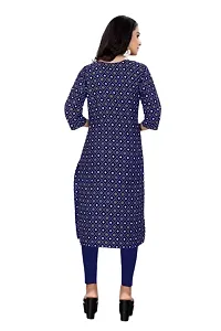 Stylish Blue Crepe Printed Straight Kurta-thumb1