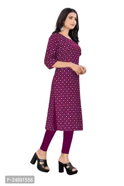 Stylish Pink Crepe Printed Straight Kurta-thumb4