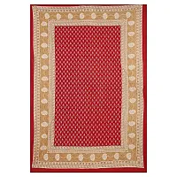 AOUDICHYA 300 TC Queen Size Double Bedsheet with Pillow Covers Pure Cotton Rajasthani Jaipuri Traditional Printed Bedcover Bedsheet with 2 Pillow Covers (Red, Queen (90 inches X 84 inches))-thumb1