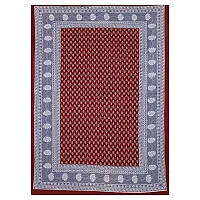 AOUDICHYA 300 TC Queen Size Double Bedsheet with Pillow Covers Pure Cotton Rajasthani Jaipuri Traditional Printed Bedcover Bedsheet with 2 Pillow Covers (Maroon, Queen (90 inches X 84 inches))-thumb2