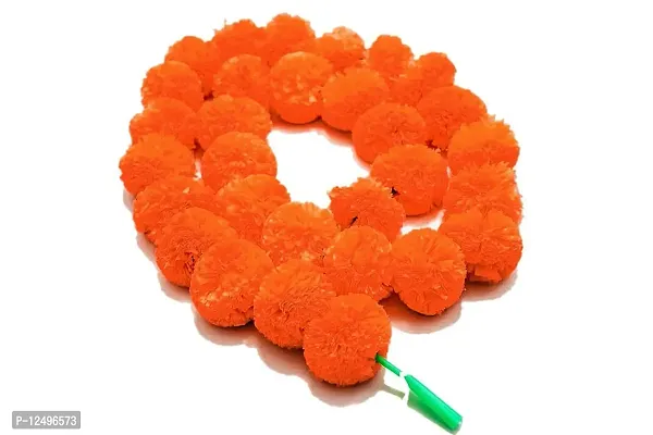 AOUDICHYA Artificial Marigold Wall Hanging Garlands String for Special Occasion Decoration, Home Decor Party |Office, Home| Festival Theme Decorative Item (Orange)-thumb0