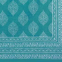 Khadgatta Handicrafts 300 TC Queen Size Double Bed Sheet with Pillow Covers Pure Cotton Rajasthani Traditional Printed Bedcover Bedsheet with 2 Pillow Covers (Sea Green)-thumb3