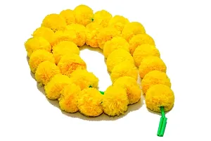 AOUDICHYA Artificial Marigold Wall Hanging Garlands String for Special Occasion Decoration, Home Decor Party |Office, Home| Festival Theme Decorative Item (Lemon Yellow) ( Set of 5)-thumb2