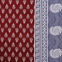 AOUDICHYA 300 TC Queen Size Double Bedsheet with Pillow Covers Pure Cotton Rajasthani Jaipuri Traditional Printed Bedcover Bedsheet with 2 Pillow Covers (Maroon, Queen (90 inches X 84 inches))-thumb3