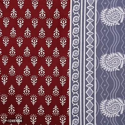 AOUDICHYA 300 TC Queen Size Double Bedsheet with Pillow Covers Pure Cotton Rajasthani Jaipuri Traditional Printed Bedcover Bedsheet with 2 Pillow Covers (Maroon, Queen (90 inches X 84 inches))-thumb4