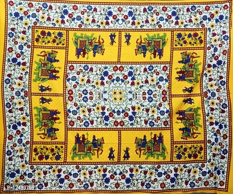 Parth Collection 300 TC Cotton Printed Double Bed Bedsheet Bedspread Traditional Rajasthani Jaipuri Printed Bedsheet with 2 Pillow Covers-thumb2