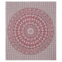 AOUDICHYA Elephant Queen Size Double Bedsheet Pure Cotton Rajasthani Jaipuri Traditional Printed Bedcover Bedsheet with 2 Pillow Covers (Maroon, Queen (90 inches X 84 inches))-thumb1