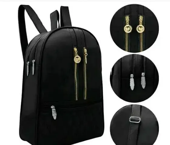 Fancy Solid PU Backpacks