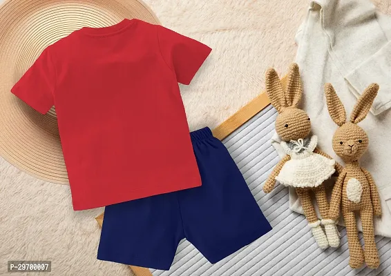 Elite Red Cotton Printed T-Shirts with Shorts For Boys-thumb3