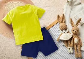 Elite Yellow Cotton Printed T-Shirts with Shorts For Boys-thumb2